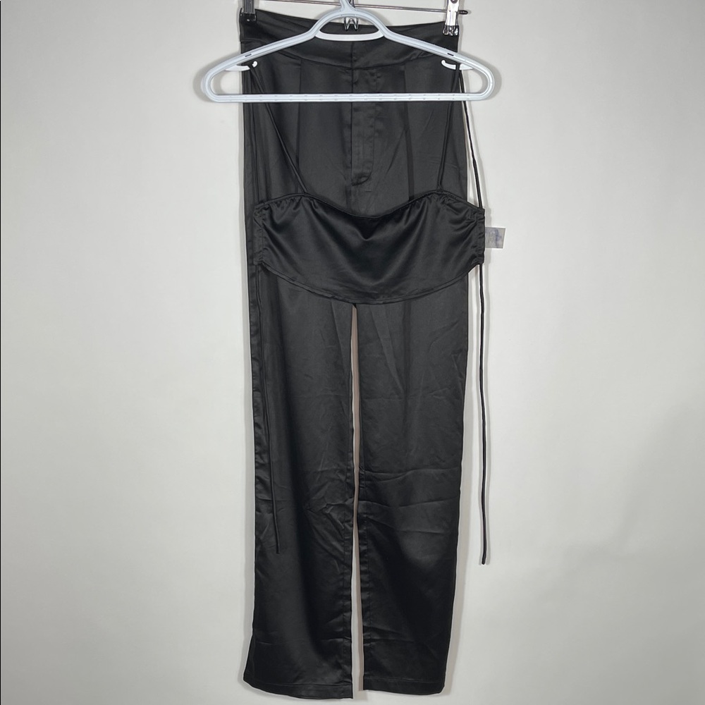 437Swim Black Satin Corset Top and Pants Set